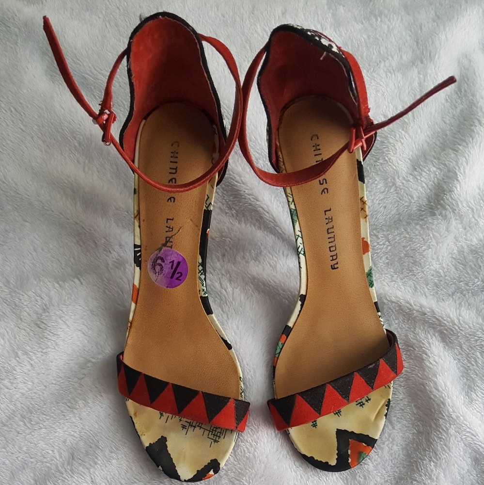 Tribal Print Heels/Sandals
